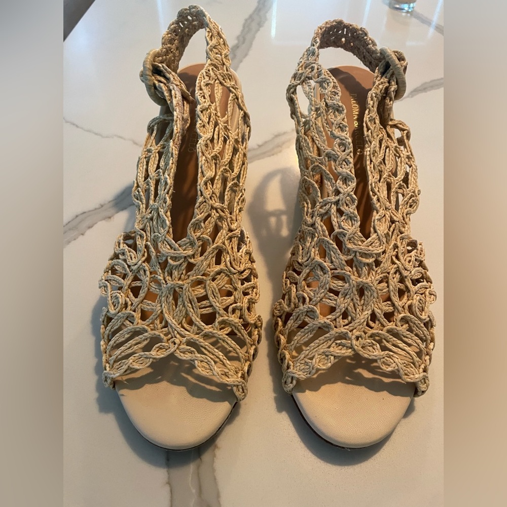 Paloma Barcelo raffia shoes sz 40